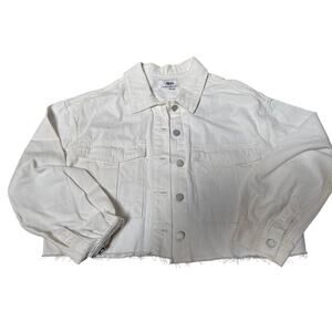 JBD Alani White Cropped Denim Jacket NWT